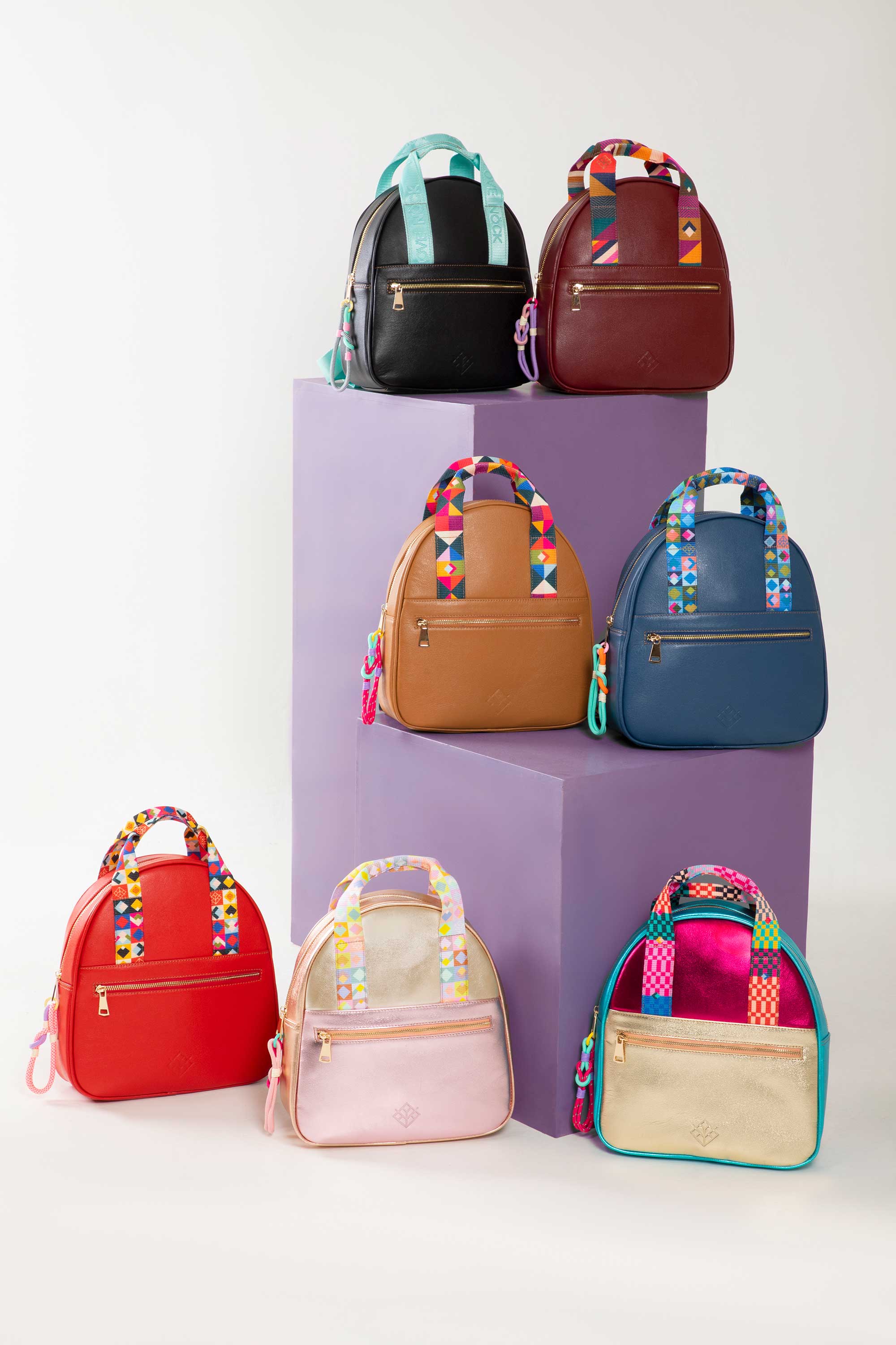 ★athe★ RUBAN Le Bon Ivory Rose Pattern Backpack and Should Amora Backpack | Leather | Candy Pink – LOVENÖCK